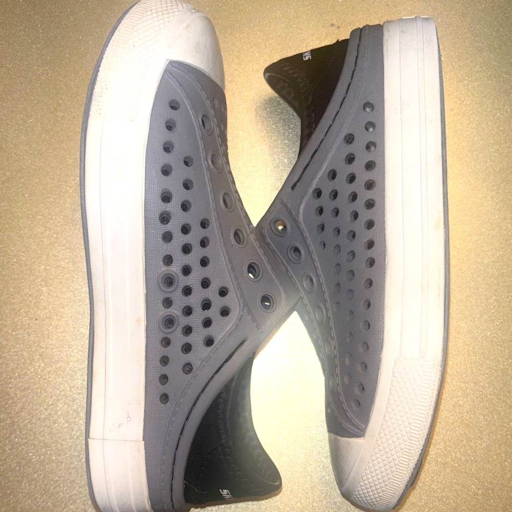 Skechers Gray and Black Kids Slip On Shoes